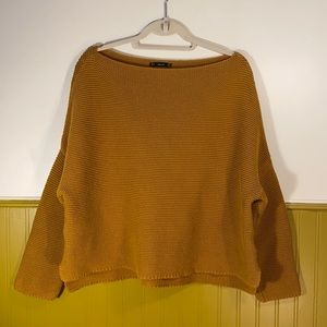 Large Weave Oversized Mustard Cropped Zara Sweater